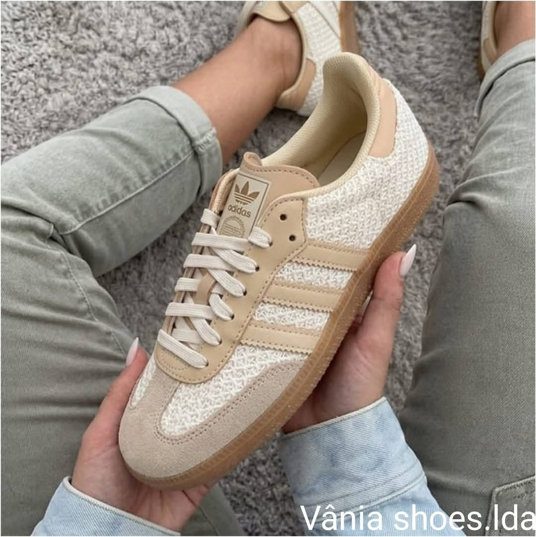 Adidas Samba Bege em Tecido – Elegância e Conforto para o Dia a Dia