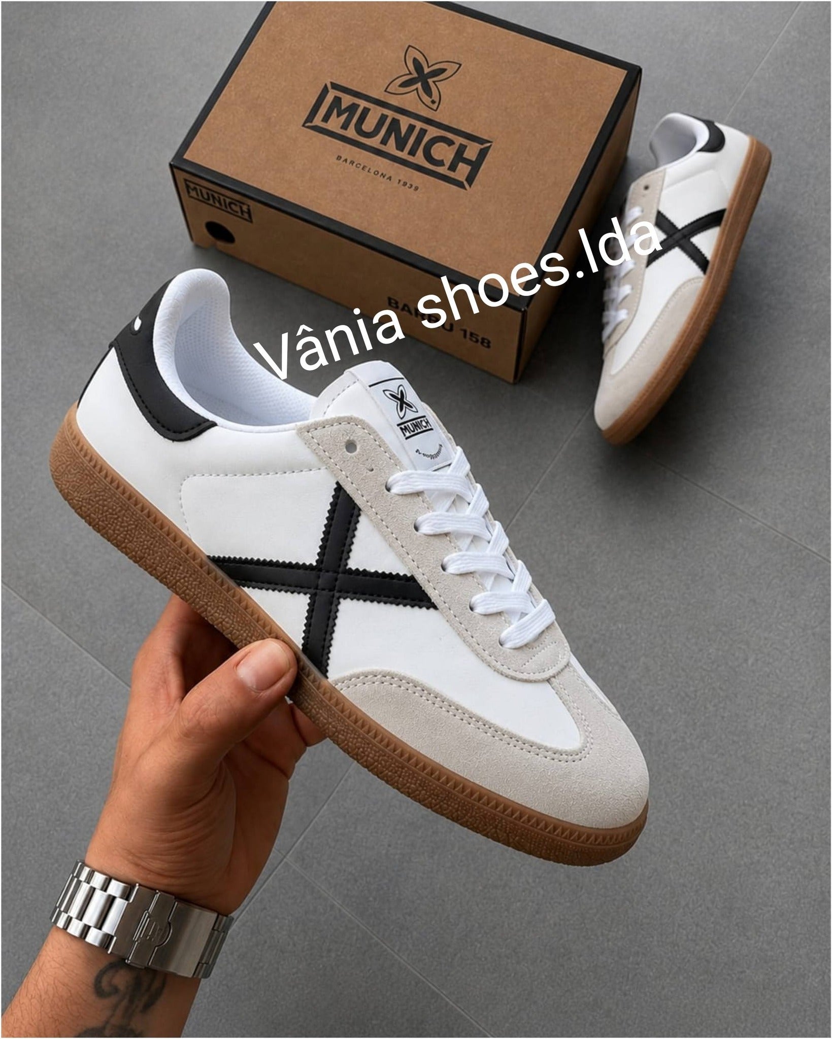 Munich Barru 158 Branco/Preto – Elegância Casual para Todos os Dias