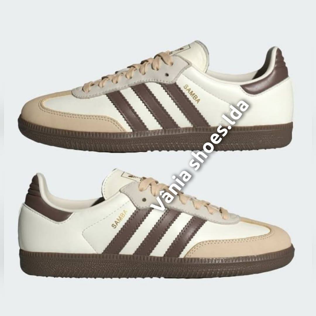 Adidas Samba Branco/Castanho Escuro – Clássico, Elegante e Versátil