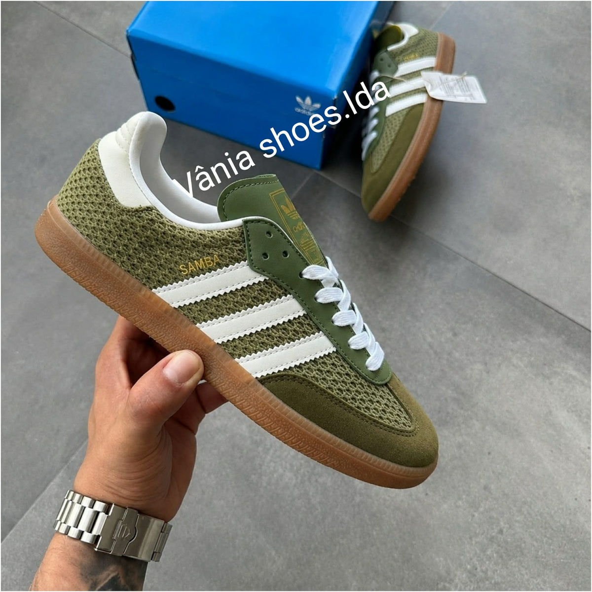 Adidas Samba Verde Oliva em Malha – Estilo Casual com Máximo Conforto
