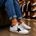 Golden Goose Super-Star – Blanco con estrella negra